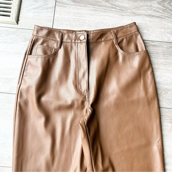 Oak + Fort VEGAN LEATHER PANT Slim Fit Pants - Picture 3 of 13